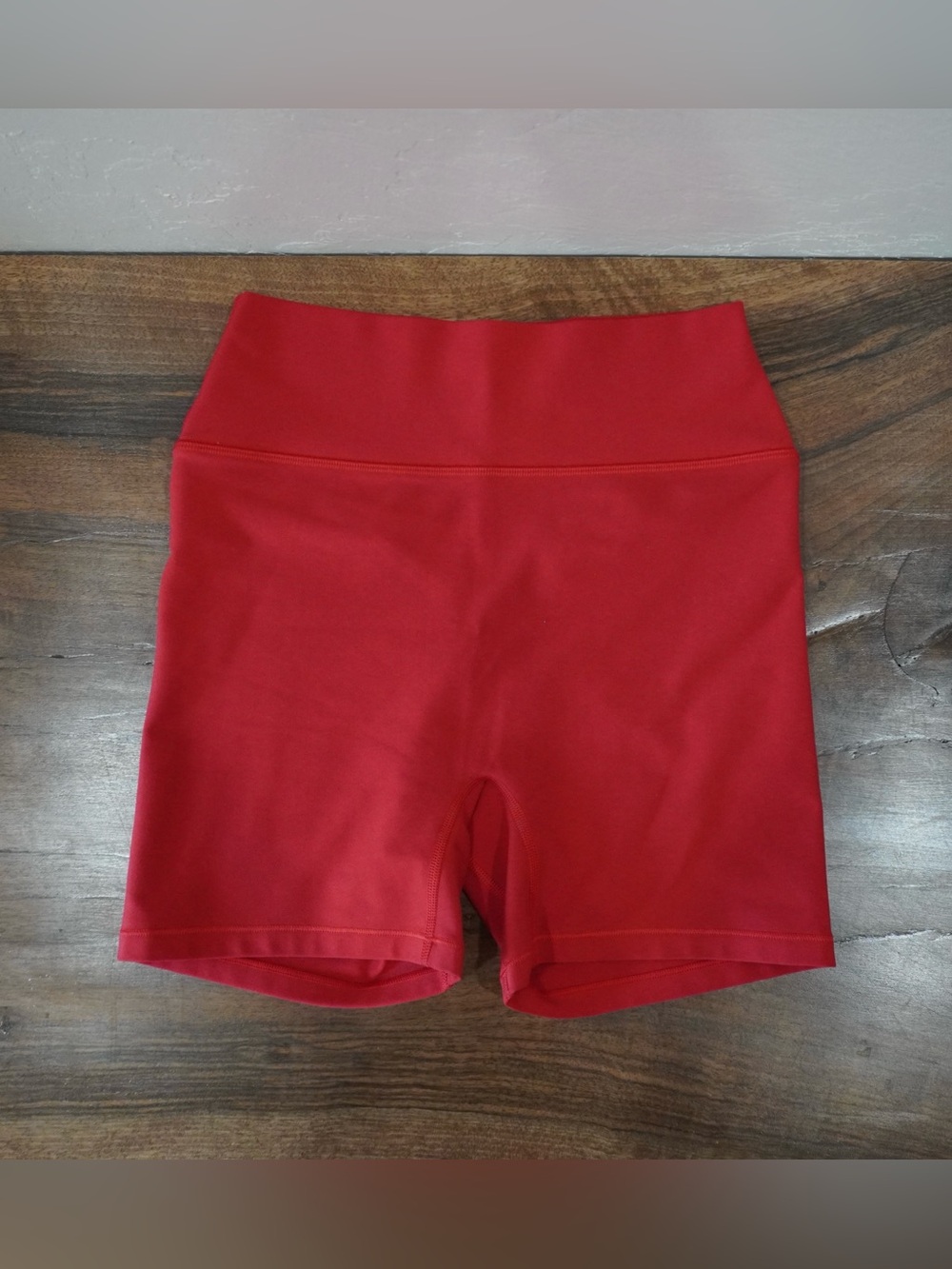 Women’s White Fox High-Waist Red Active Shorts